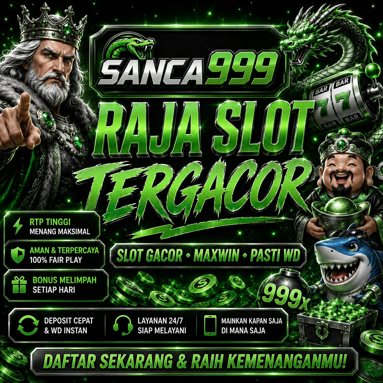 Thumbnail 1 of 3, Poster, SANCA999 – Jinakan Naga Mahjong, Sensasi Permainan Seru Hanya di Sini designed and sold by SANCA999.